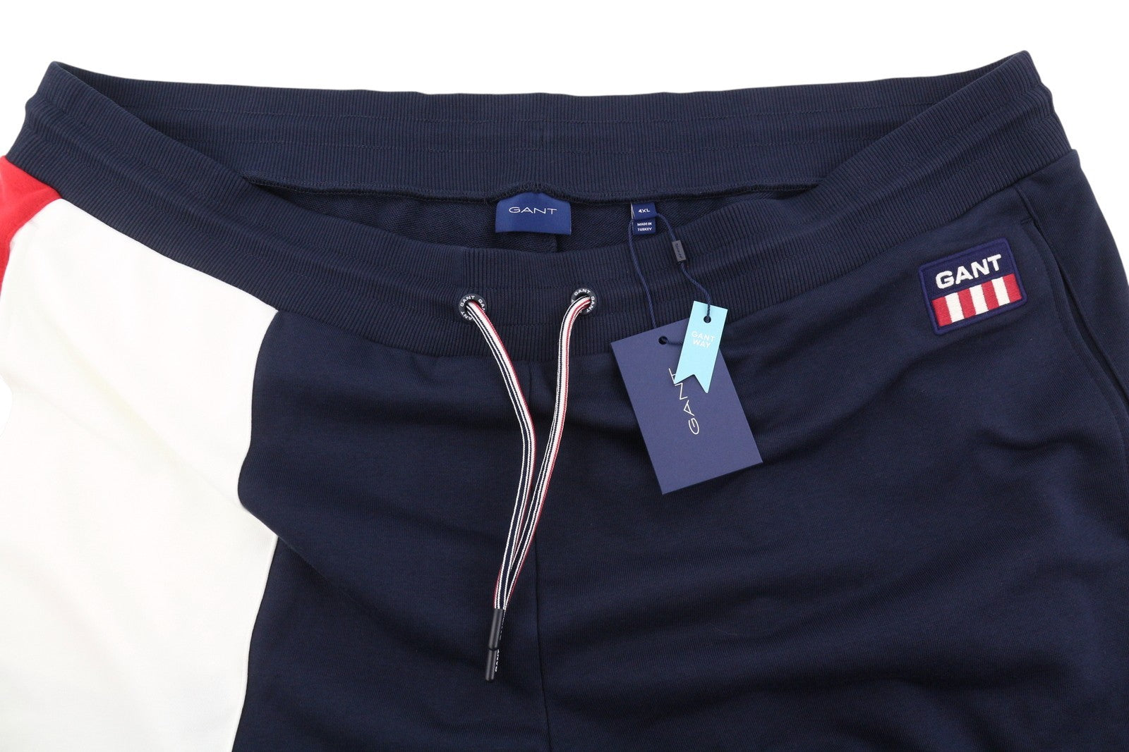 GANT Retro Logo Sweat Pants Men Trousers 4XL Navy Drawstring Waist Logo Jogg