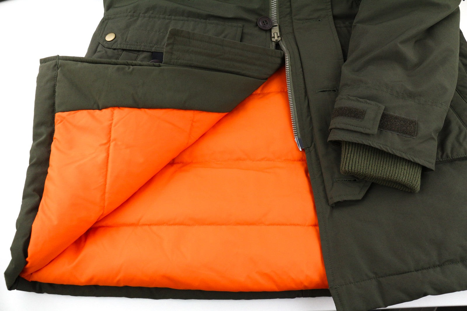 DIESEL V-Colby vyriška striukė S chaki spalvos parka su gobtuvu, pašiltinta vidutinio ilgio, RRP395 