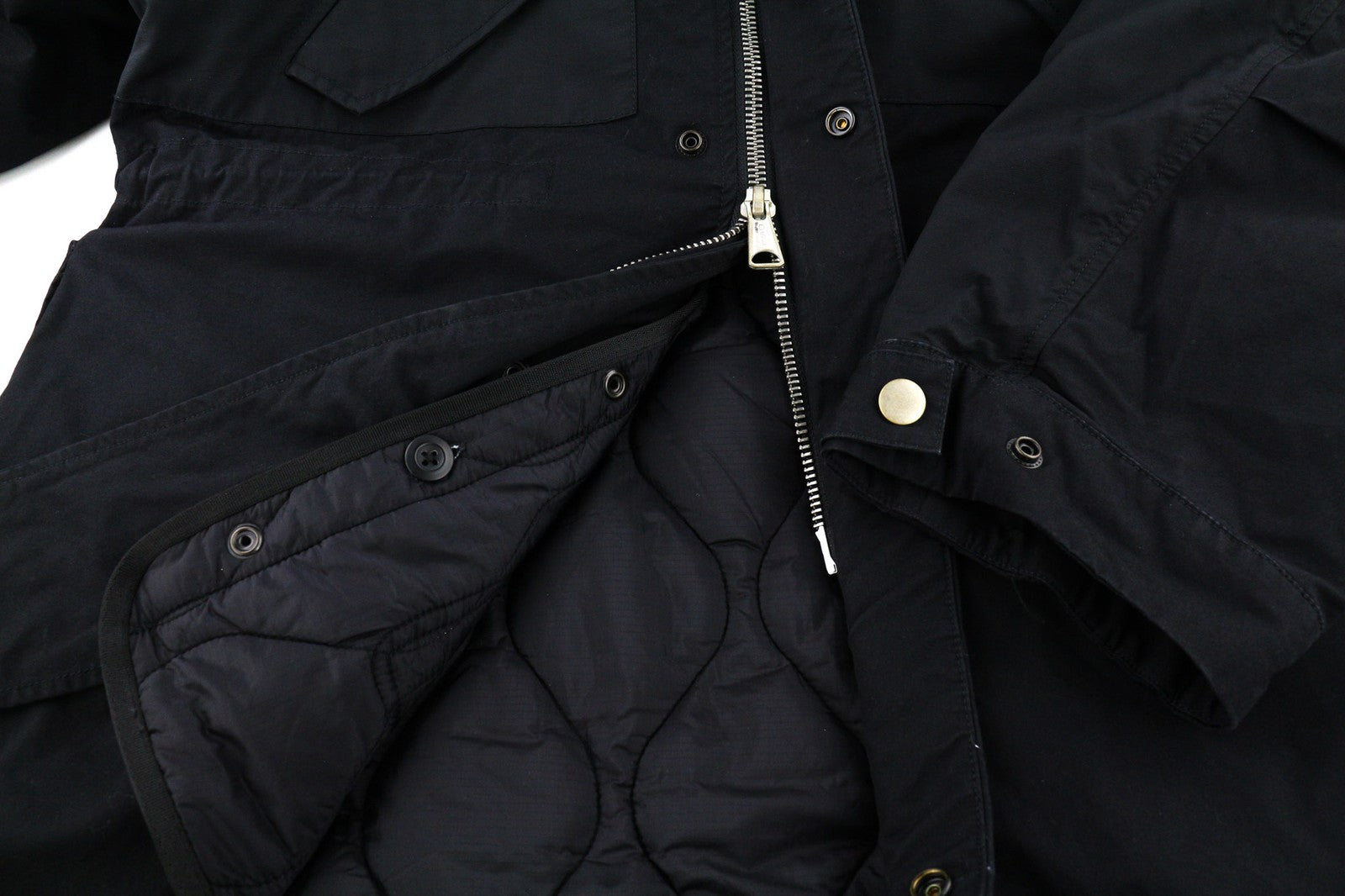 DIESEL W-Miles Men's Jacket S Black Padded Parka Hidden Zip Hooded RRP475