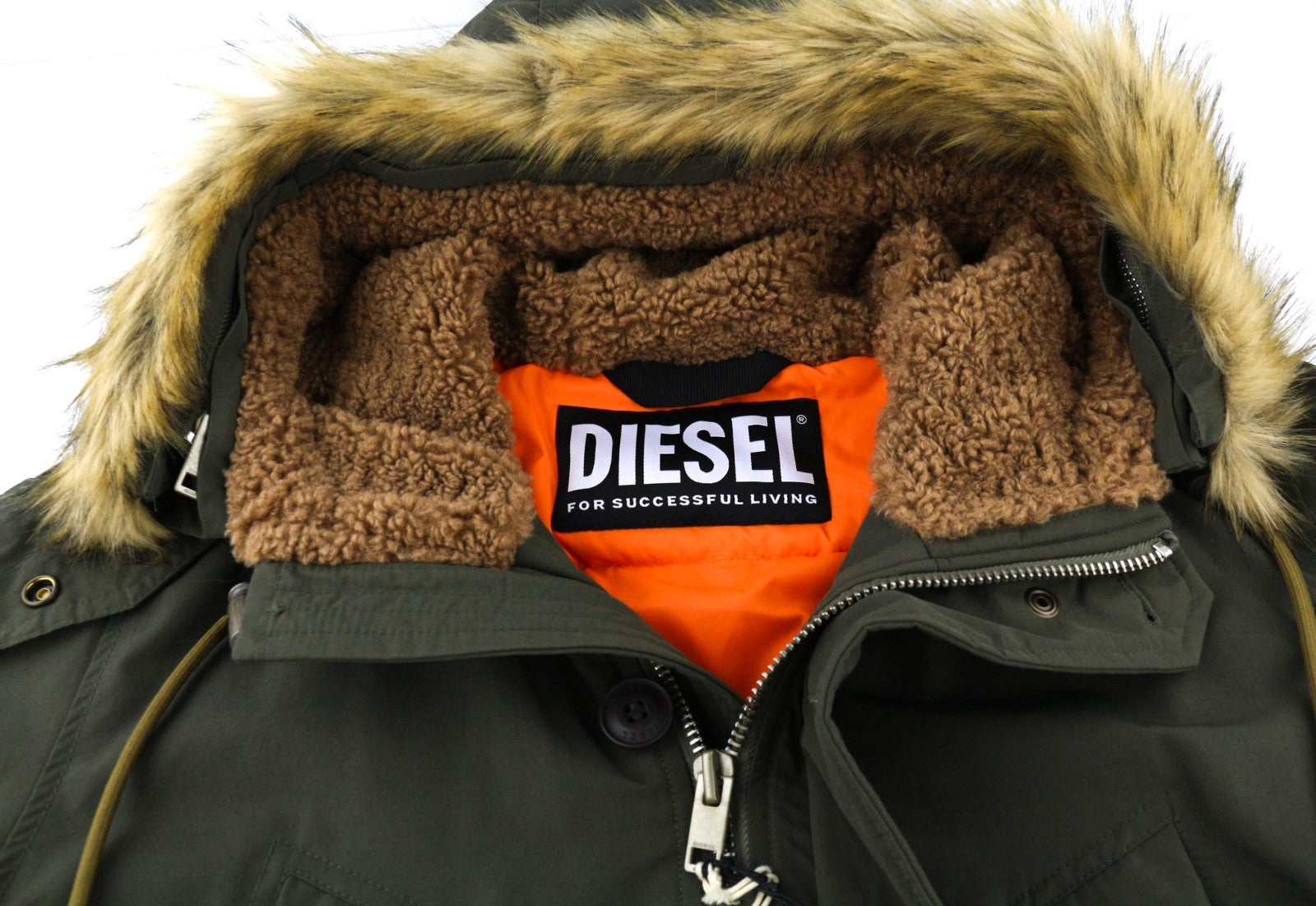 DIESEL V-Colby vyriška striukė su gobtuvu, chaki žalia, S, su pašiltinimu, RRP395 
