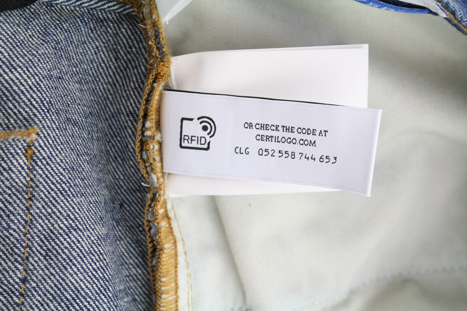 OFF-WHITE ARR Men Jeans W31 Dark Blue Tapered Washed Denim Button Pocket RRP650