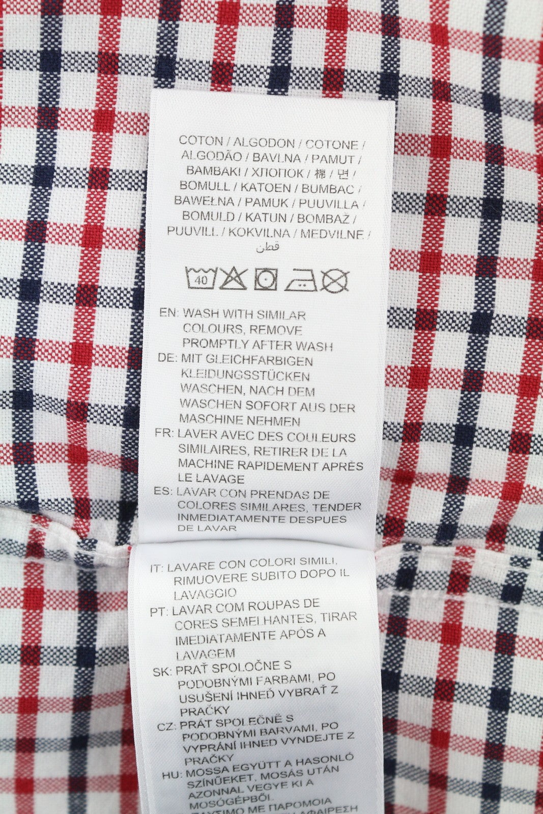 GANT Oxford Tattersall Men Shirt L Equestrian Red Button-Down Pocket Casual