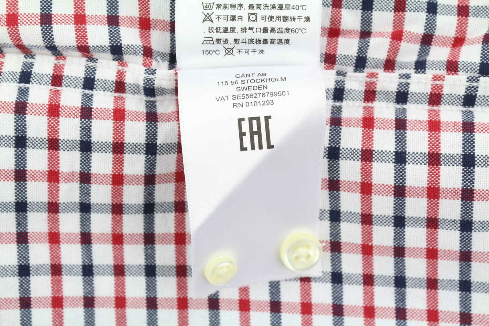 GANT Oxford Tattersall Men Shirt L Equestrian Red Button-Down Pocket Casual