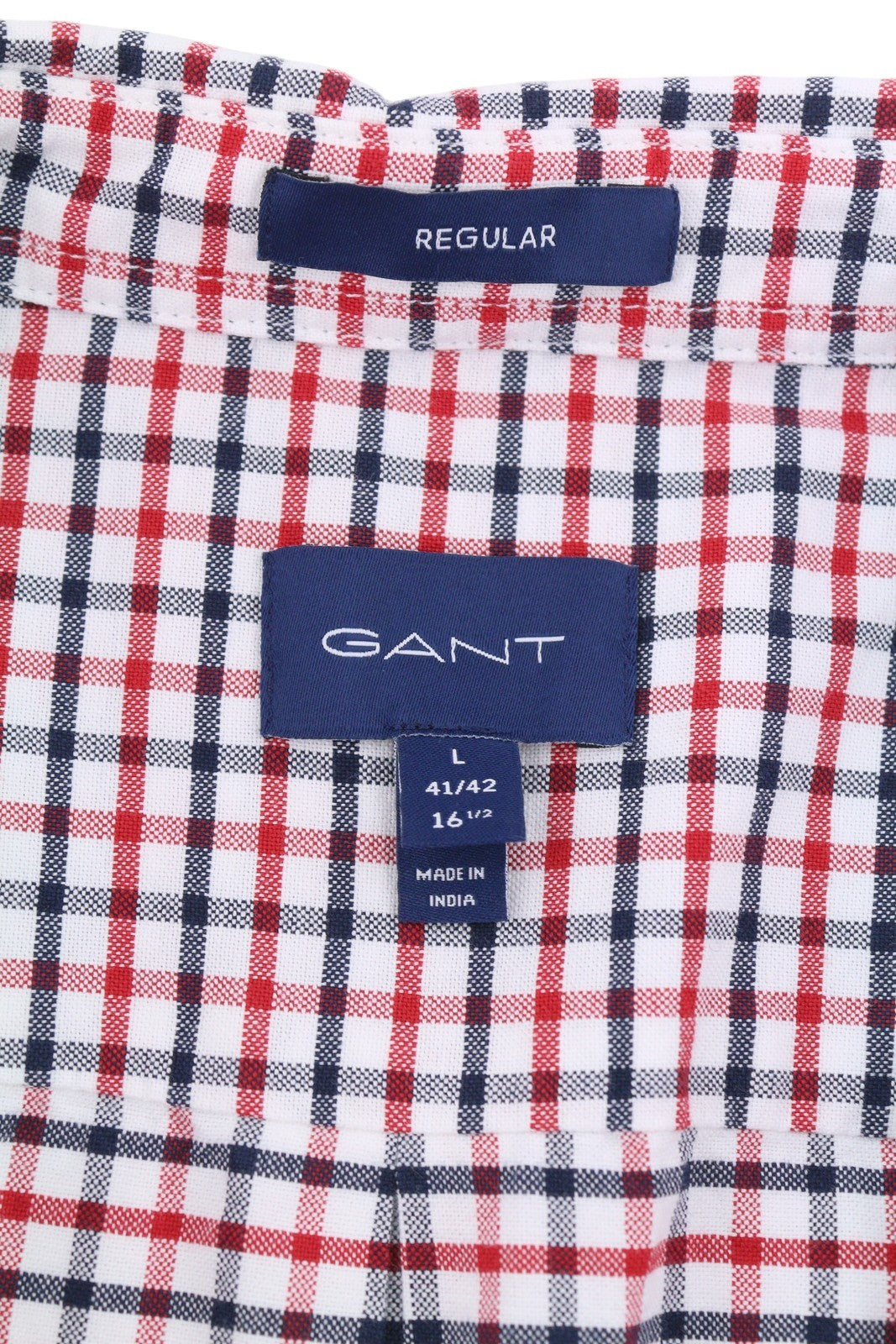 GANT Oxford Tattersall Men Shirt L Equestrian Red Button-Down Pocket Casual