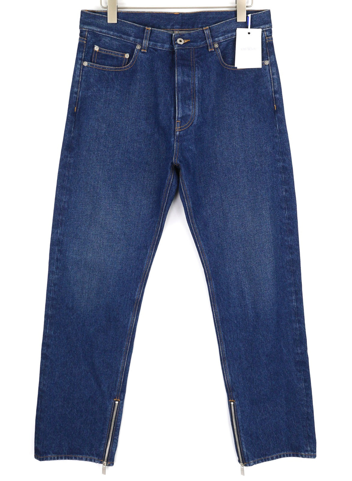 OFF-WHITE ARR Zip Det Skate Men Jeans W32 Blue Washed Denim Zip Pockets RRP650