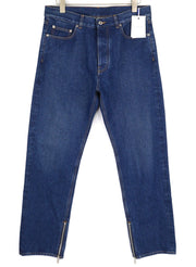OFF-WHITE ARR Zip Det Skate Men Jeans W32 Blue Washed Denim Zip Pockets RRP650