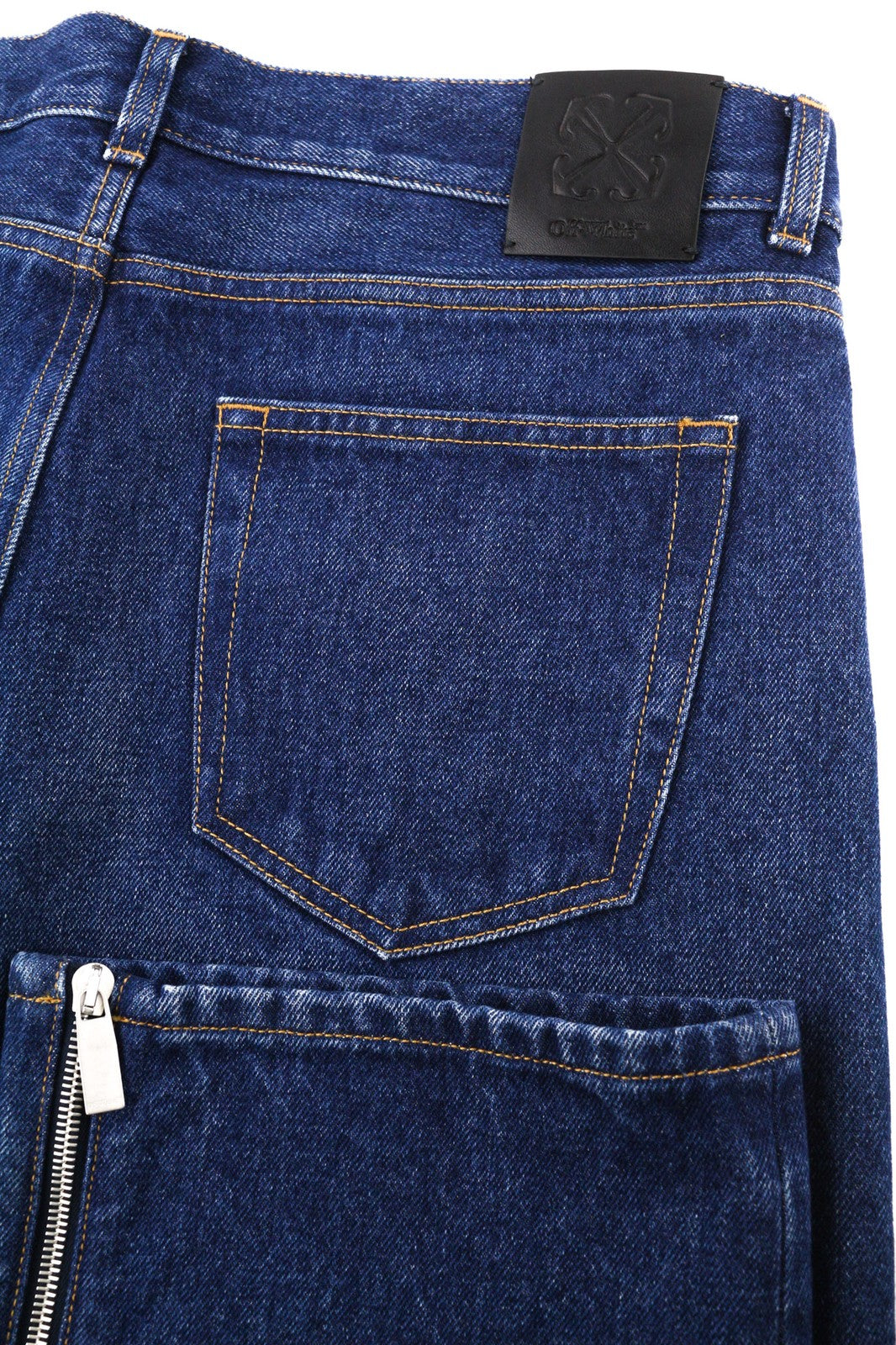 OFF-WHITE ARR Zip Det Skate Men Jeans W32 Blue Washed Denim Zip Pockets RRP650
