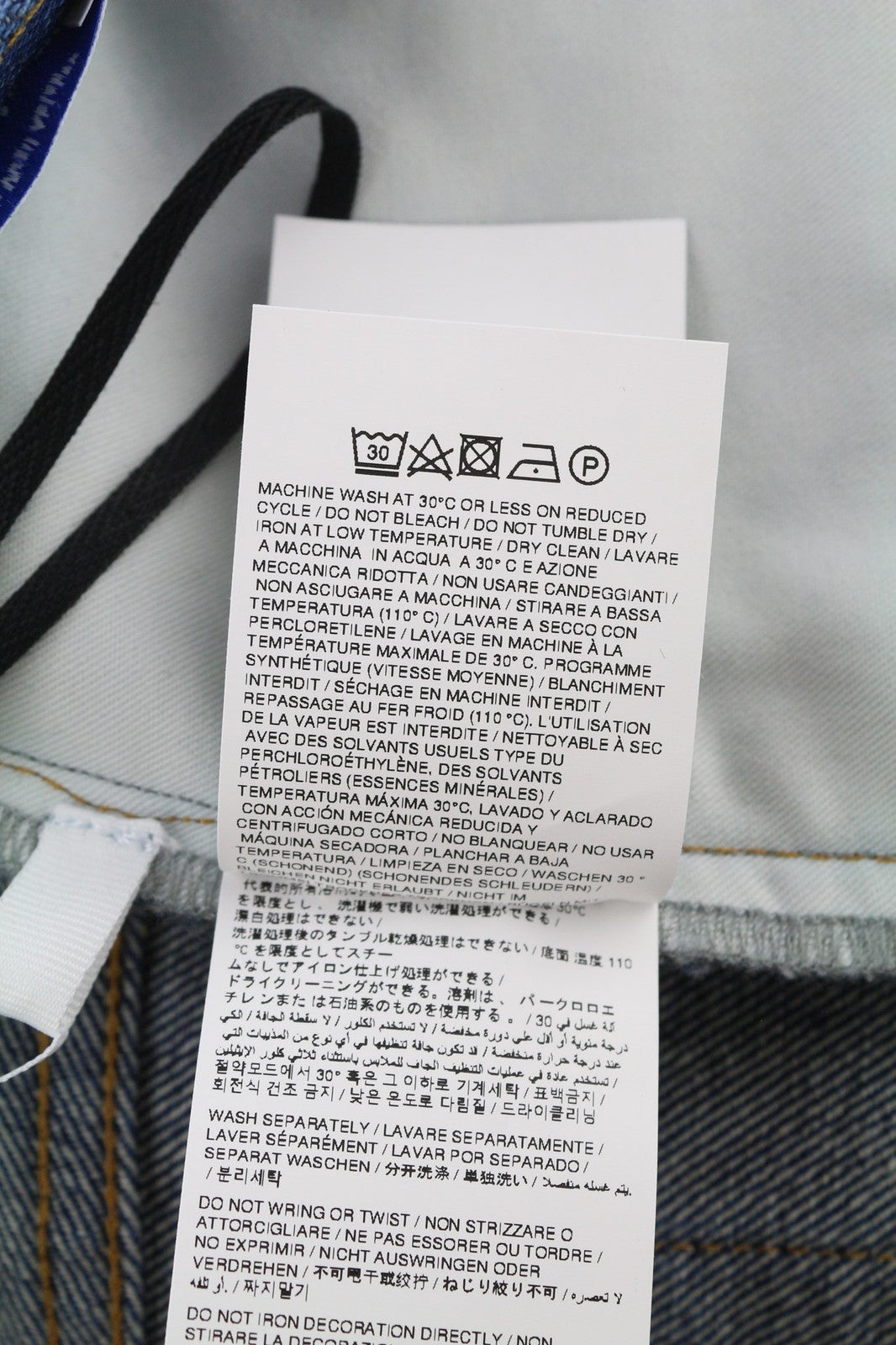 OFF-WHITE ARR Zip Det Skate Men Jeans W32 Blue Washed Denim Zip Pockets RRP650