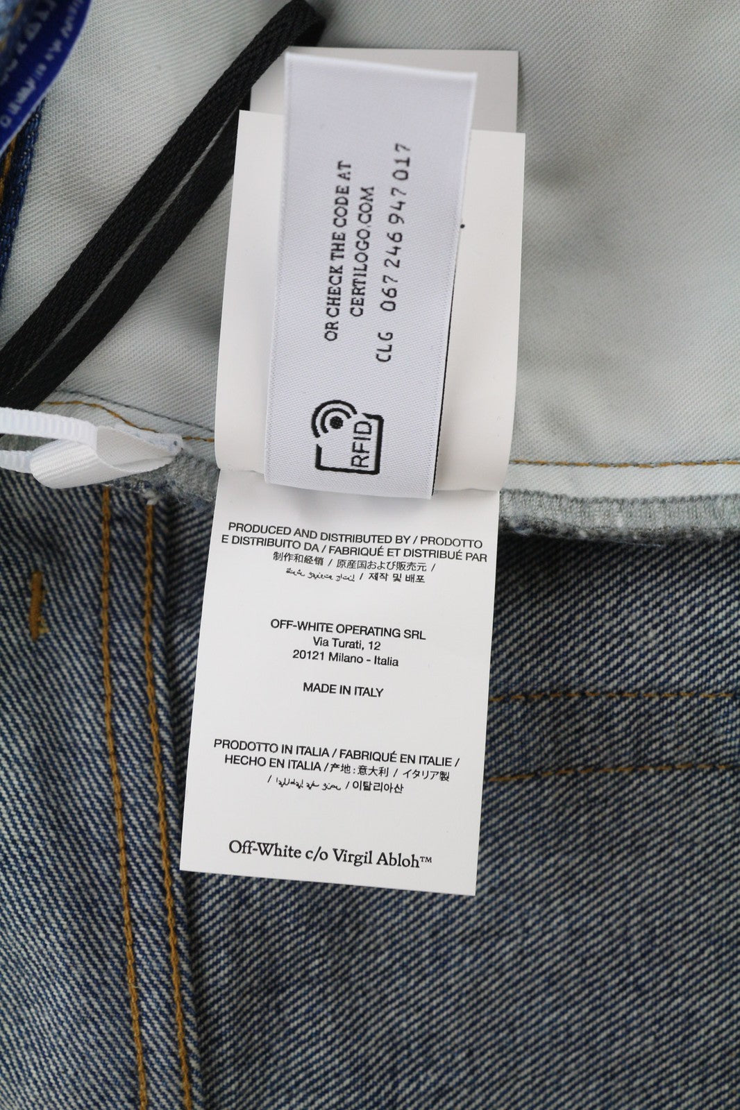 OFF-WHITE ARR Zip Det Skate Men Jeans W32 Blue Washed Denim Zip Pockets RRP650