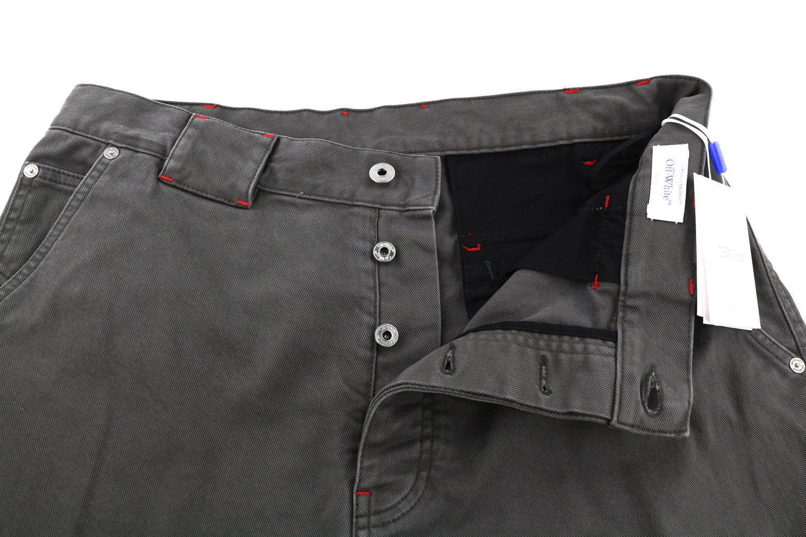 OFF-WHITE Script Canv Cargo Men Trousers W32 Red Canvas Cargo Pocket RRP550