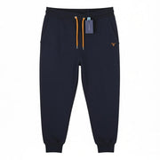 GANT Men Trousers XL Dark Navy Drawstring Waist Embroidered Logo Jogg Sweatpants