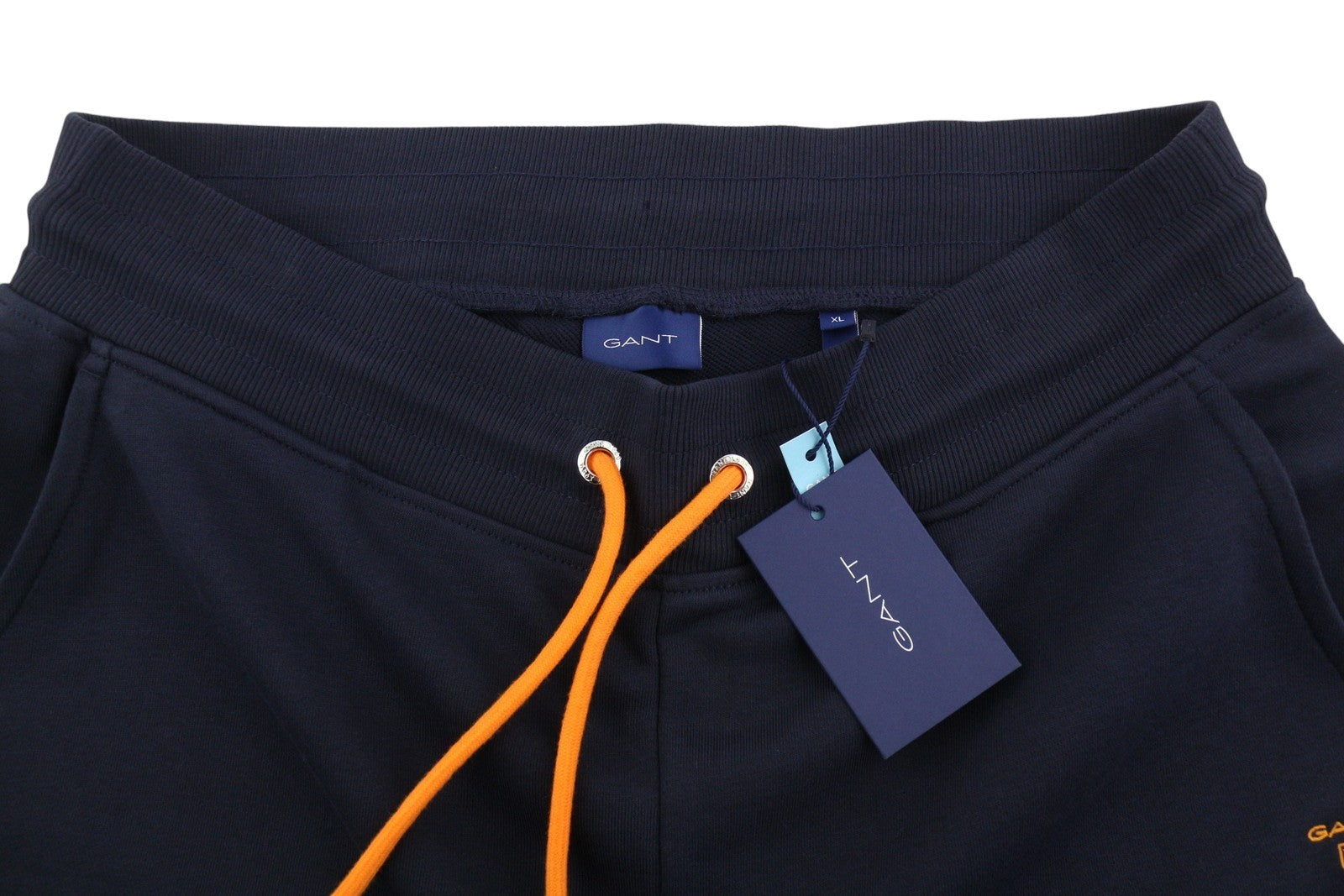 GANT Men Trousers XL Dark Navy Drawstring Waist Embroidered Logo Jogg Sweatpants