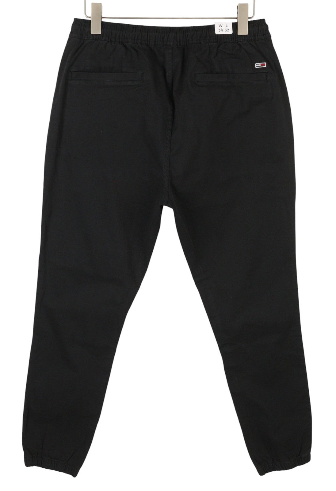 TOMMY HILFIGER Austin Men Trousers W34/L32 Black Cargo Elastic Drawstring Waist