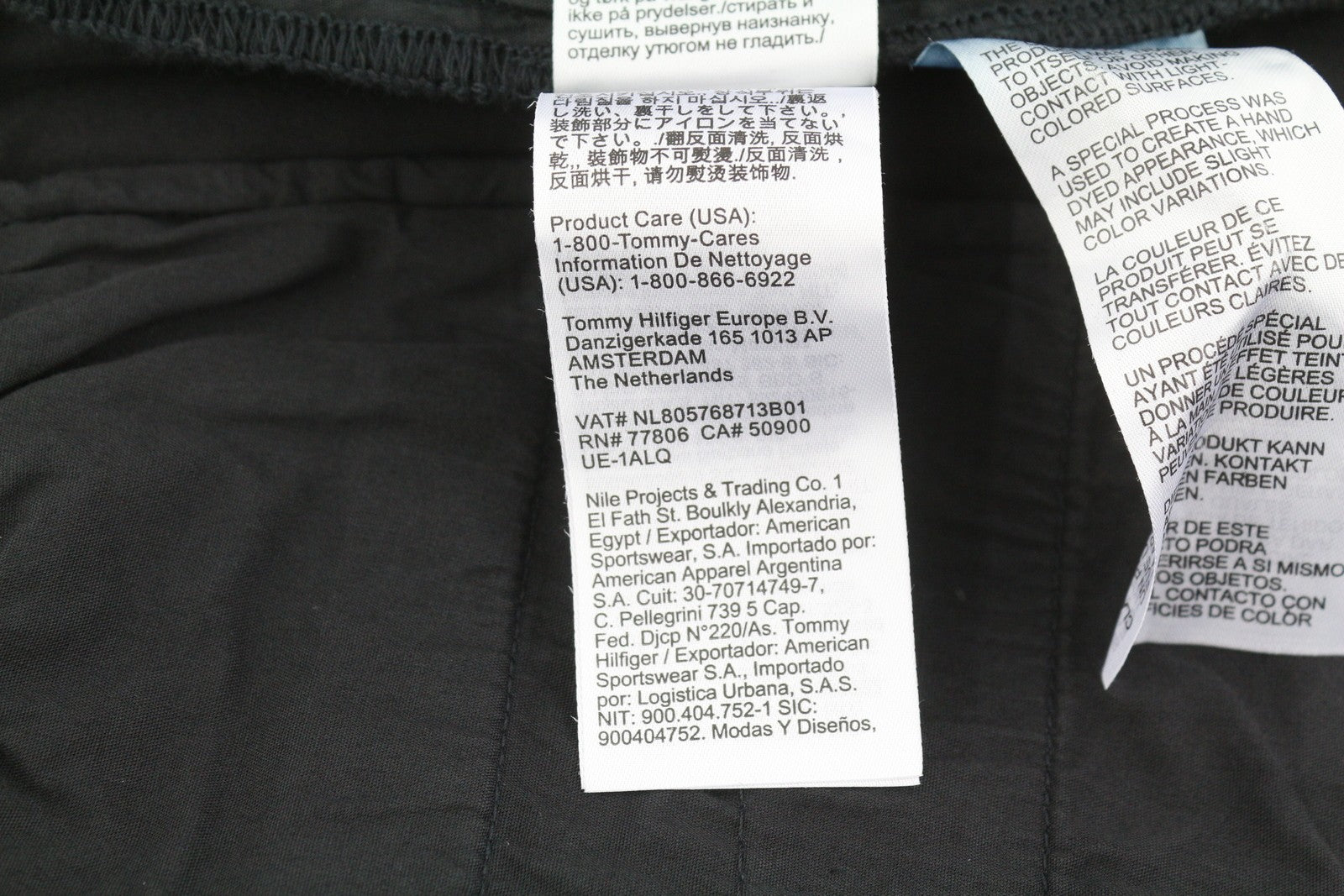 TOMMY HILFIGER Austin Men Trousers W34/L32 Black Cargo Elastic Drawstring Waist