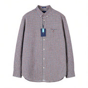 GANT The Broadcloth Gingham Men Shirt XL Cabernet Red Plaid Button-Down Casual