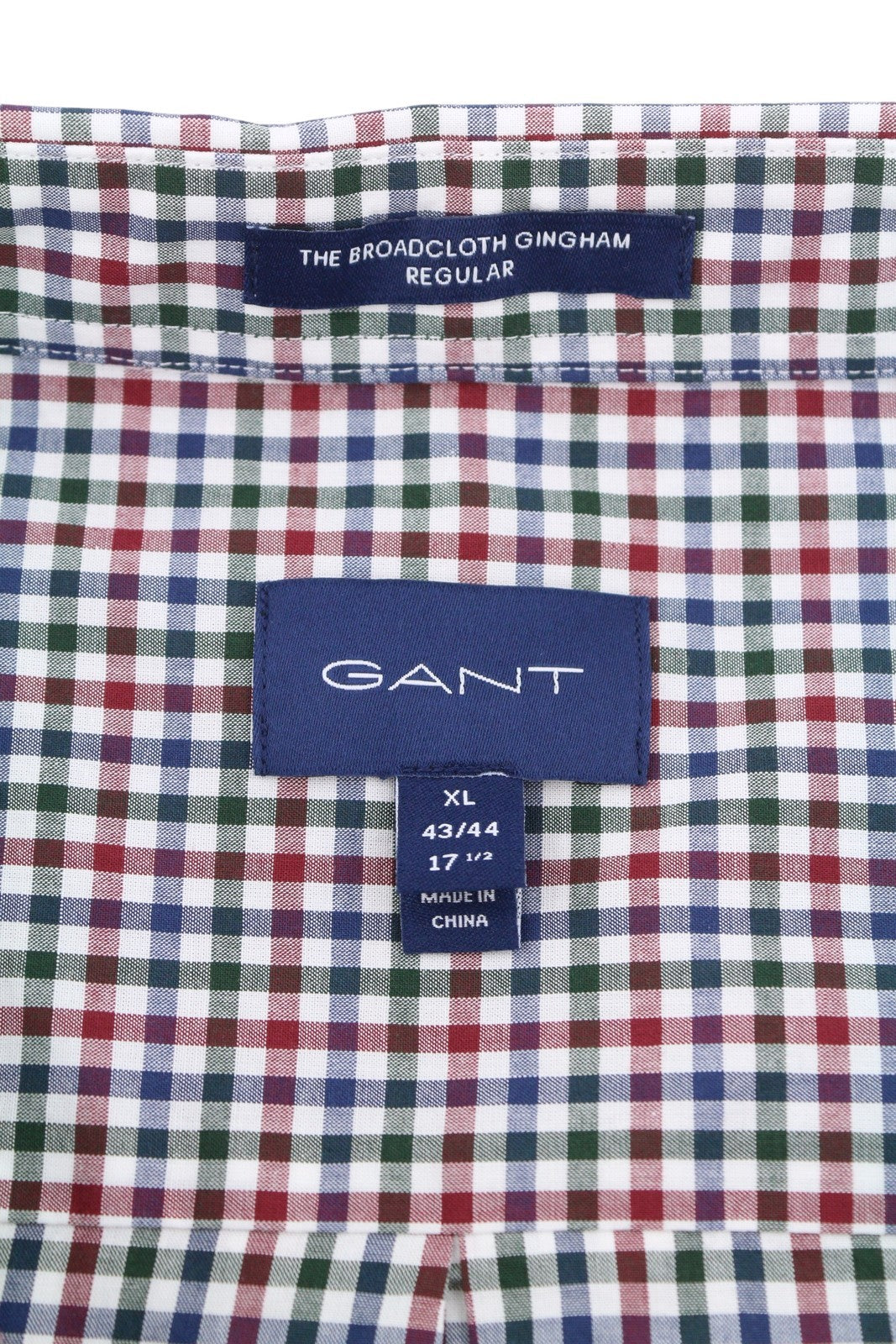 GANT The Broadcloth Gingham Men Shirt XL Cabernet Red Plaid Button-Down Casual