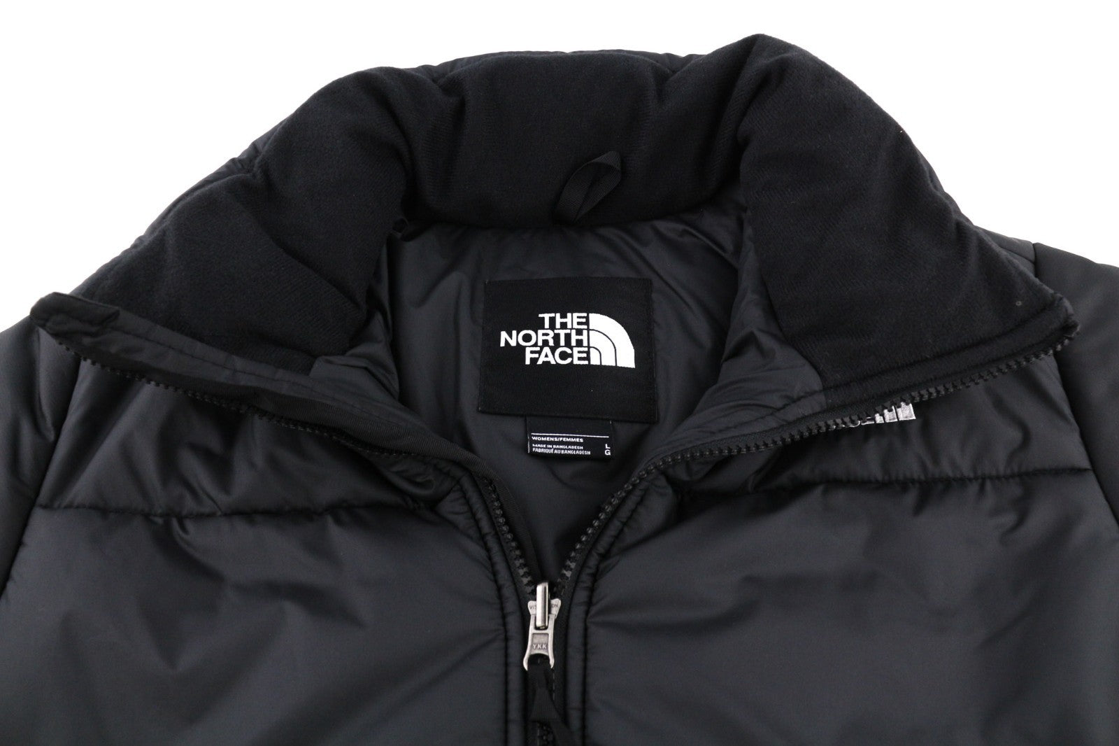 THE NORTH FACE Women Jacket L Black Quilted Lined Insulated High Neck Zip