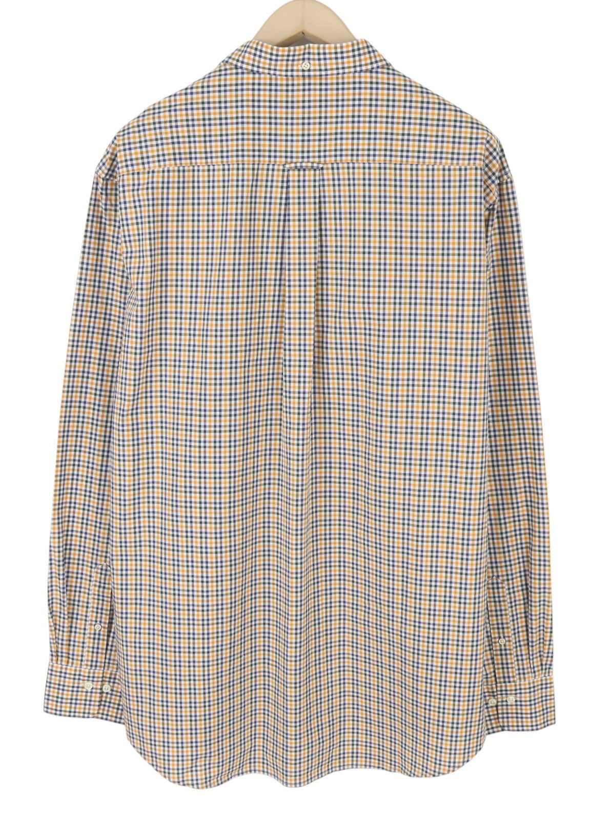 GANT The Broadcloth Gingham Men Shirt 2XL Mustard Orange Button-Down Casual