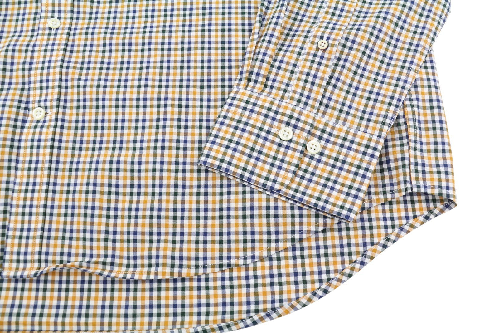 GANT The Broadcloth Gingham Men Shirt 2XL Mustard Orange Button-Down Casual
