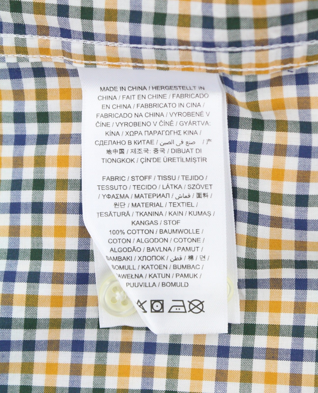 GANT The Broadcloth Gingham Men Shirt 2XL Mustard Orange Button-Down Casual