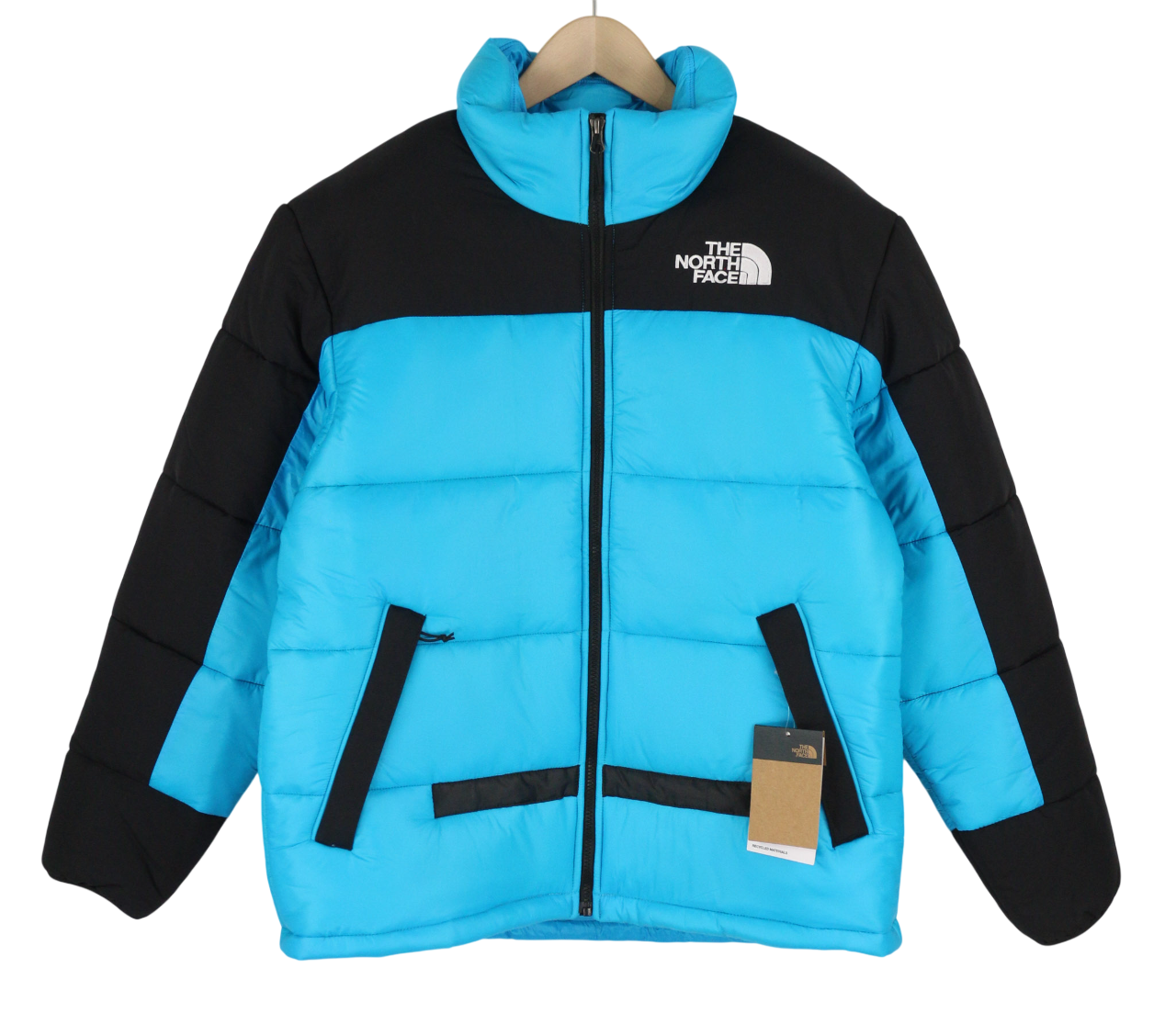 THE NORTH FACE Himalayan Men Jacket M Blue Quilted Puffer High Neck Insulated