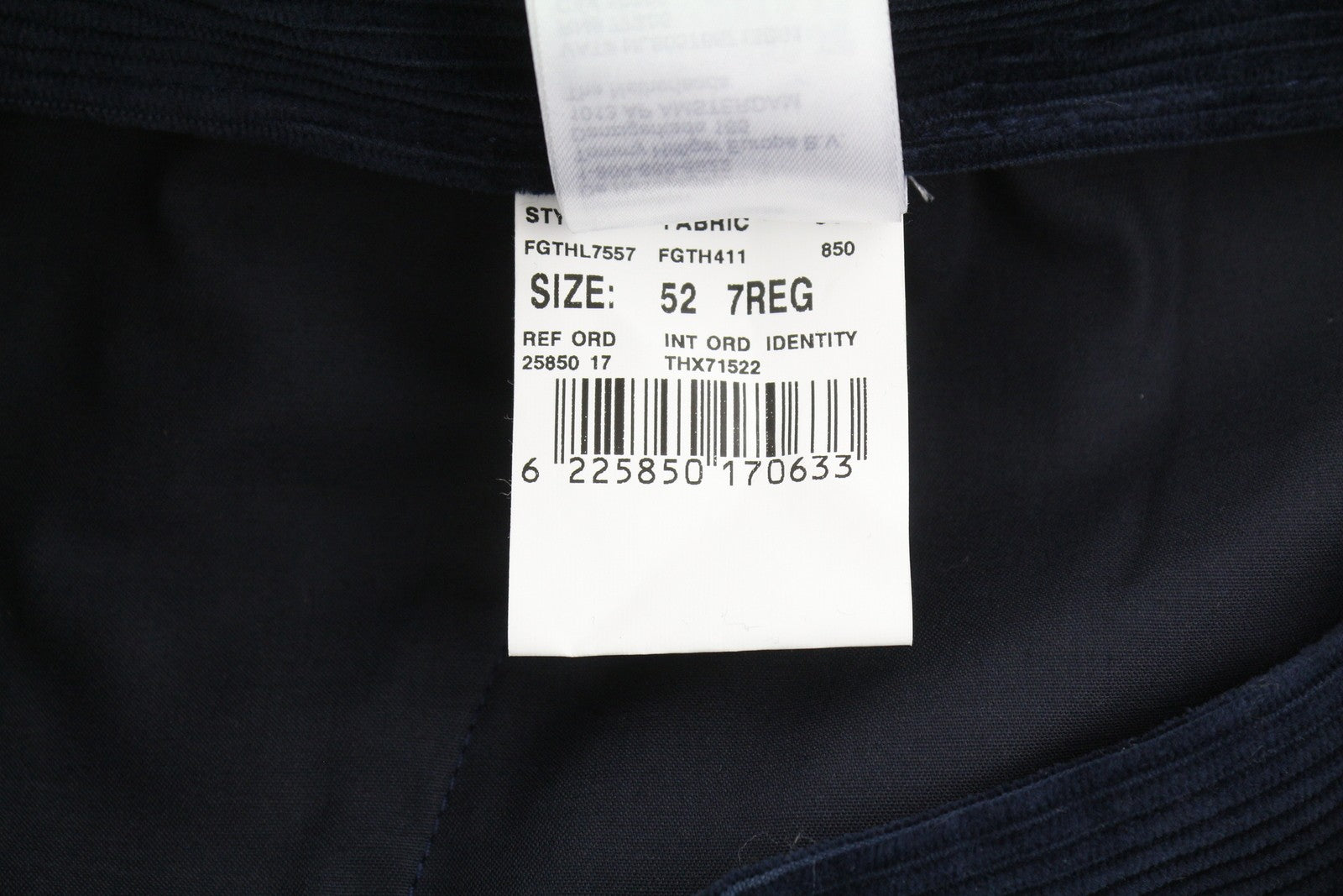 TOMMY HILFIGER Rock Velvet Cashme Men Trousers EU52 Dark Blue Corduroy Pleated