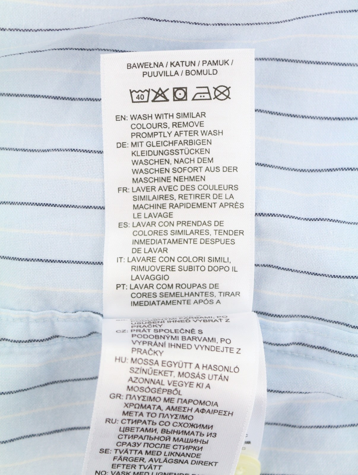 GANT Reg Oxf Stripe Men Shirt XL Light Blue Button-Down Neck Patch Pocket Casual