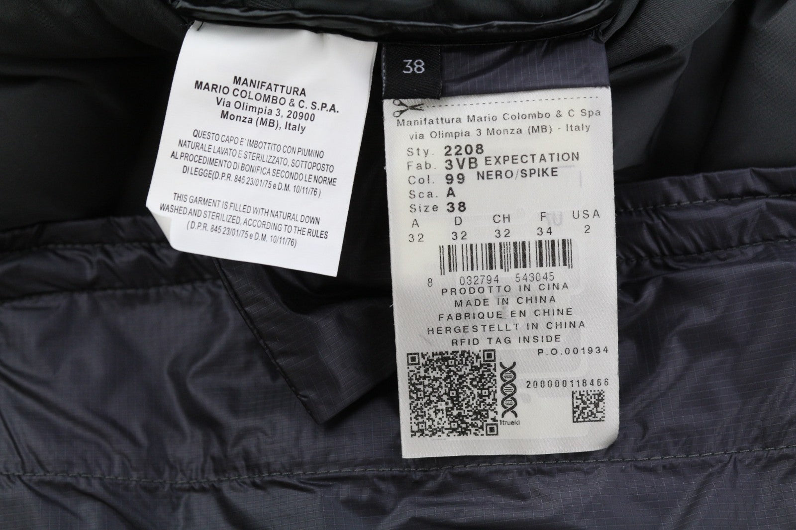 COLMAR 2208 Women Jacket XXS Down Quilted Hooded Mid-Length Insulated Zip