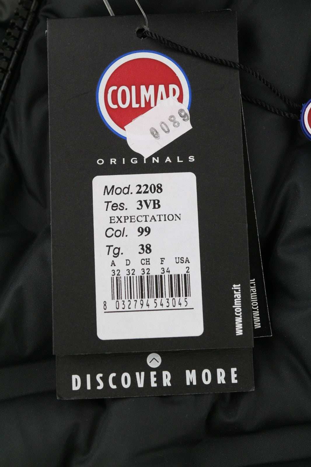 COLMAR 2208 Women Jacket XXS Down Quilted Hooded Mid-Length Insulated Zip