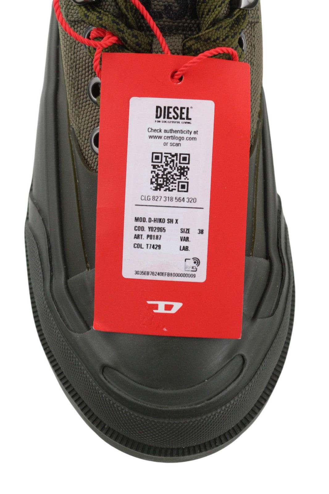 DIESEL D-Hiko SH X moteriški sportbačiai su storu padu, UK5.5, E38, RRP300 