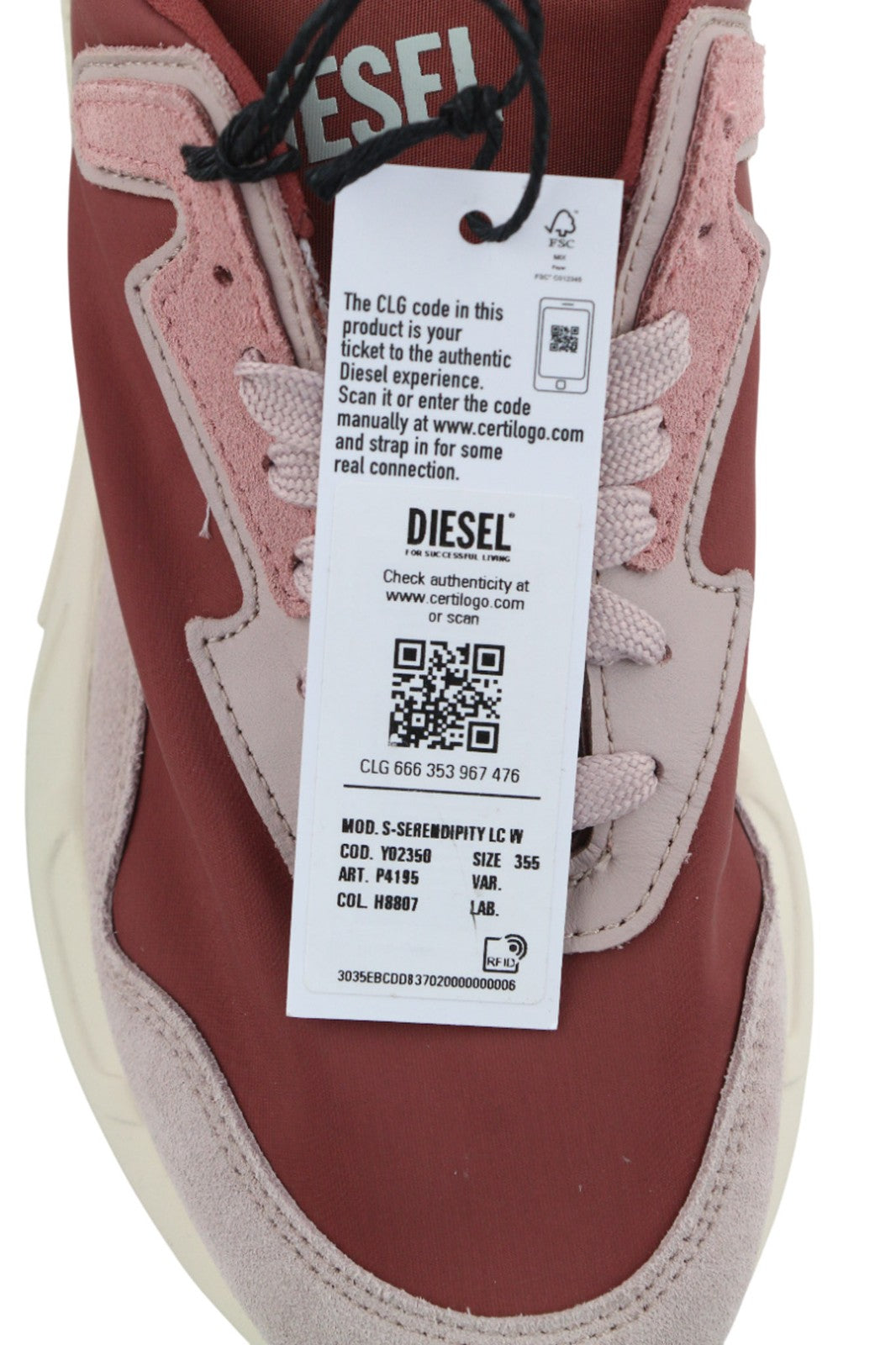 DIESEL S-Serendipity LC moteriški sportbačiai su raišteliais, UK3.5, EU35.5, violetiniai 