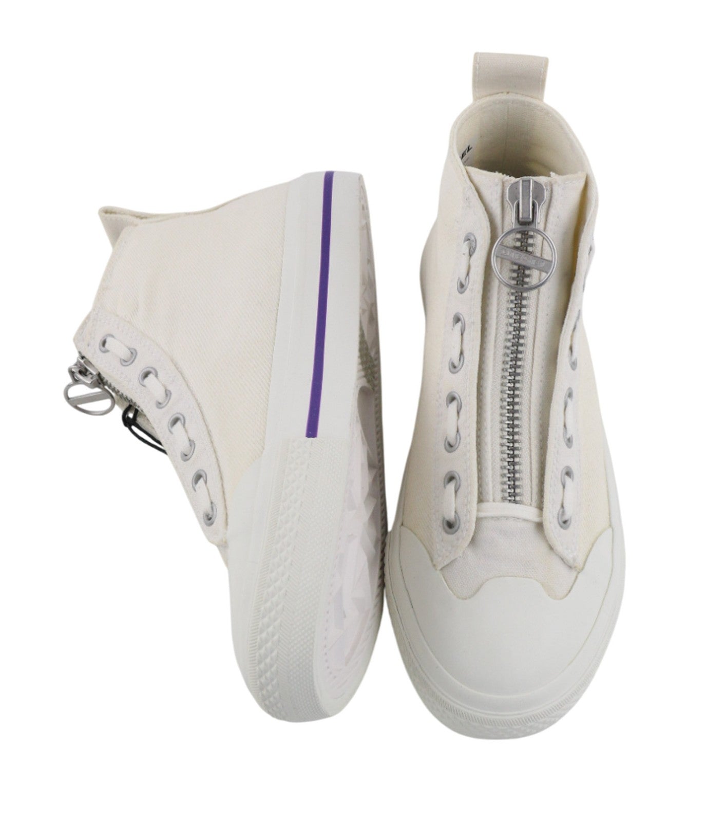 DIESEL S-Astico MZIP Women Sneakers UK6 EU38.5 White High Top Hybrid RRP180