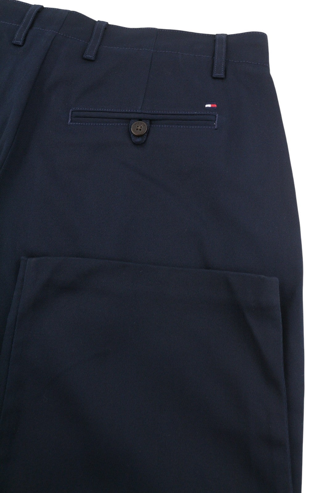 TOMMY HILFIGER Relaxed Straight Women Trousers EU42 Dark Blue Pleated Zip Fly