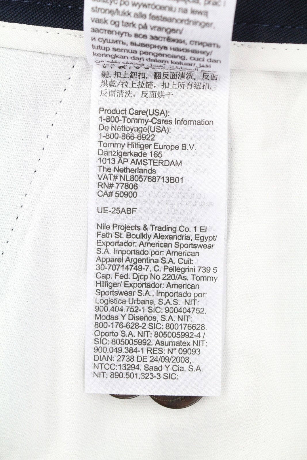 TOMMY HILFIGER Relaxed Straight Women Trousers EU42 Dark Blue Pleated Zip Fly