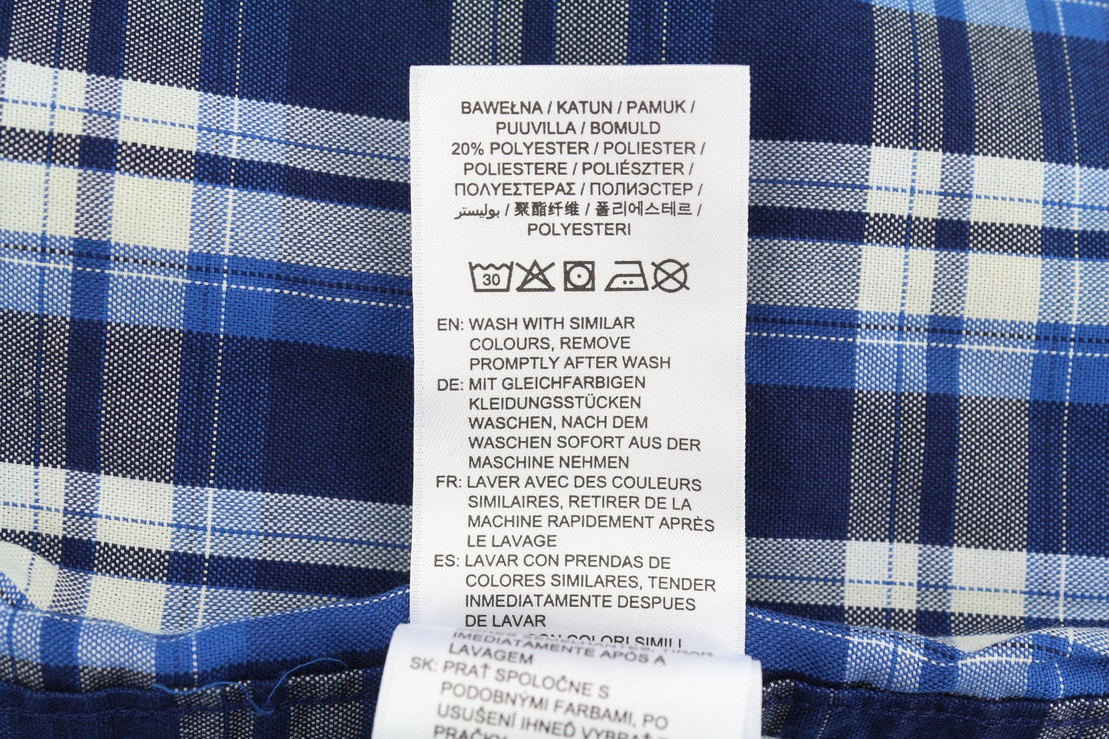 GANT Tech Prep Oxford Check Men Shirt XL Blue Regular Button-Down Neck Casual