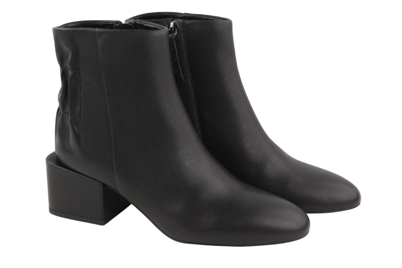 DIESEL Jaynet Mab Women Boots UK5.5 EU38 Black Leather Heeled Ankle Boot RRP290