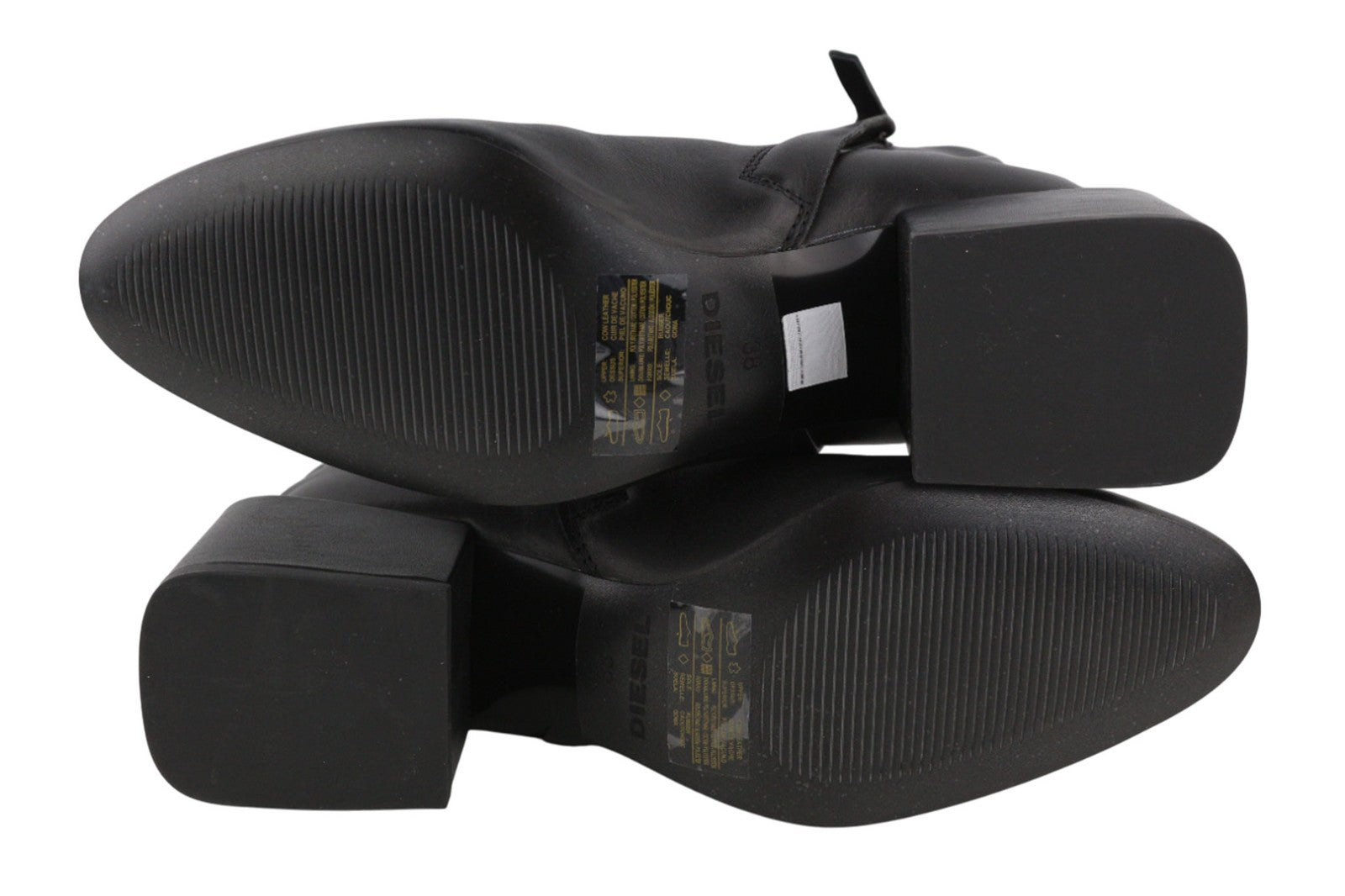 DIESEL Jaynet Mab Women Boots UK5.5 EU38 Black Leather Heeled Ankle Boot RRP290