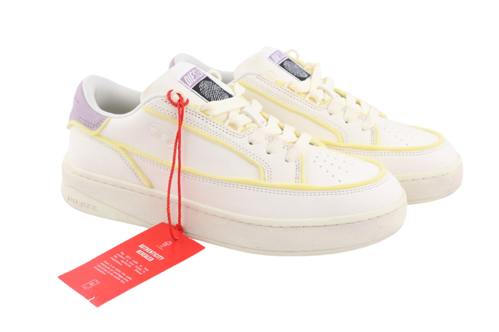 DIESEL S-Sinna Low Women Sneakers UK8 EU41 White Leather Low Top Lace RRP195