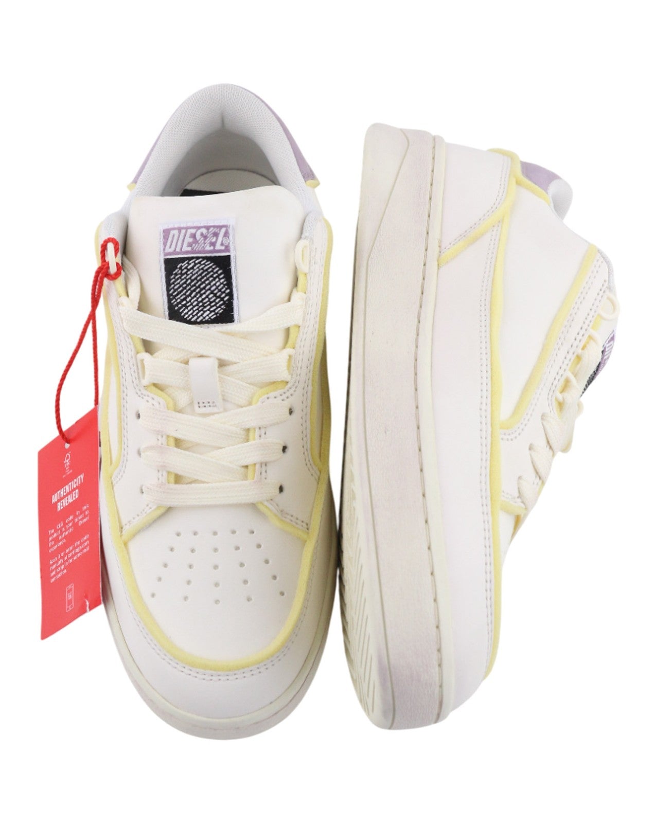 DIESEL S-Sinna Low Women Sneakers UK8 EU41 White Leather Low Top Lace RRP195