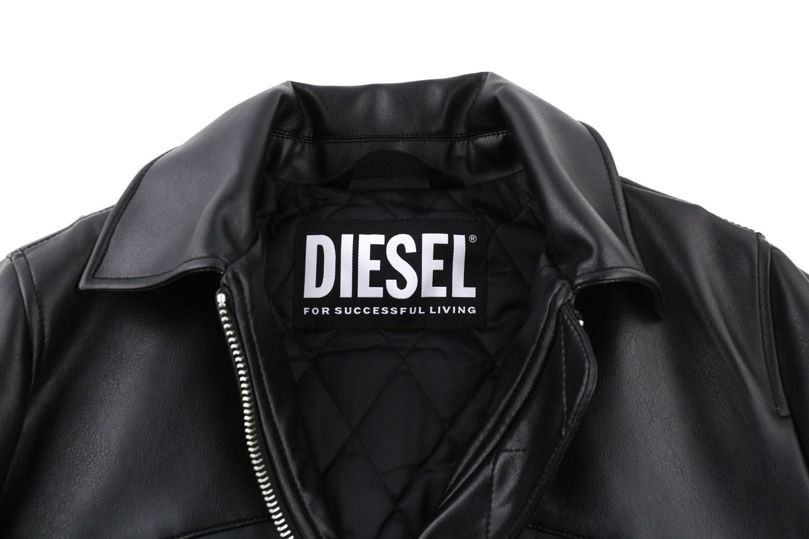 DIESEL G-Feijoa Women Jacket S Black Coated Insulated Lined Polo Neck RRP395