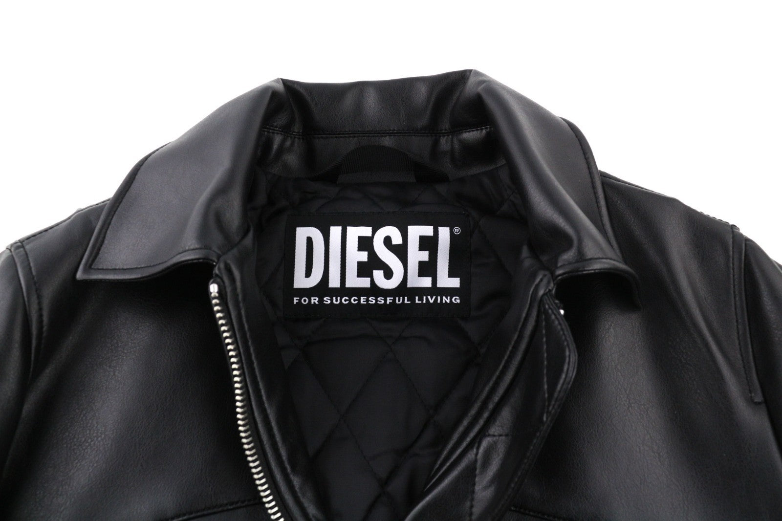 DIESEL G-Feijoa Women Jacket XS Black Coated Insulated Lined Polo Neck Jacket