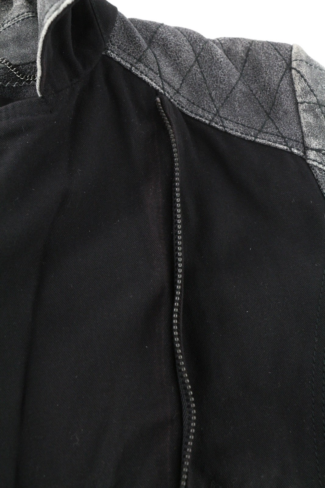 DIESEL L-Dada moteriška striukė S, juoda, skalbtos ožkos odos, asimetrinė, užtrauktuku, RRP410 