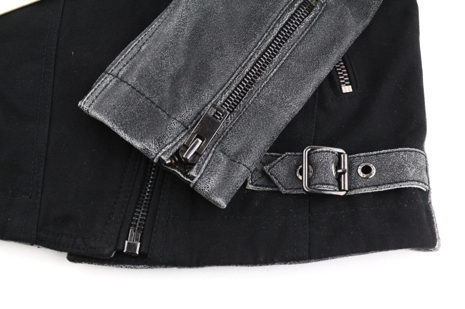 DIESEL L-Dada moteriška striukė S, juoda, skalbtos ožkos odos, asimetrinė, užtrauktuku, RRP410 