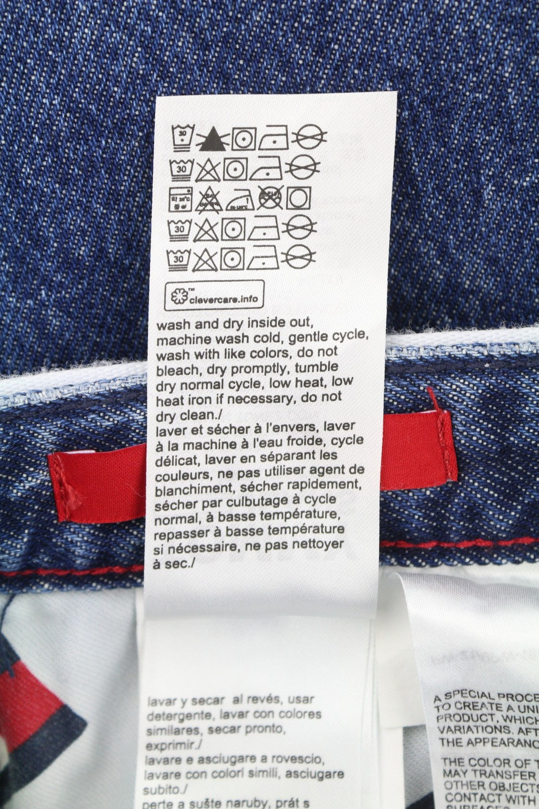 TOMMY HILFIGER Dad Men Jeans W34/L30 Blue Regular Tapered Straight Zip Fly Denim