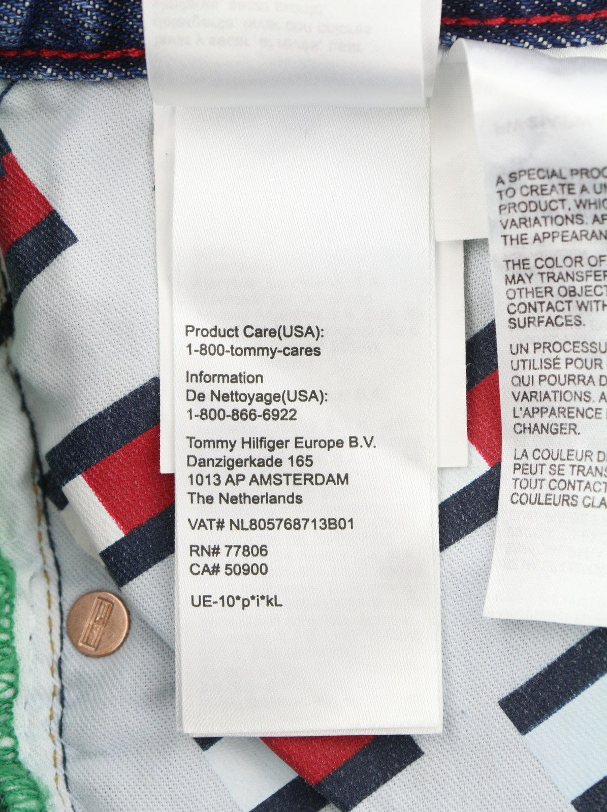 TOMMY HILFIGER Dad Men Jeans W34/L30 Blue Regular Tapered Straight Zip Fly Denim