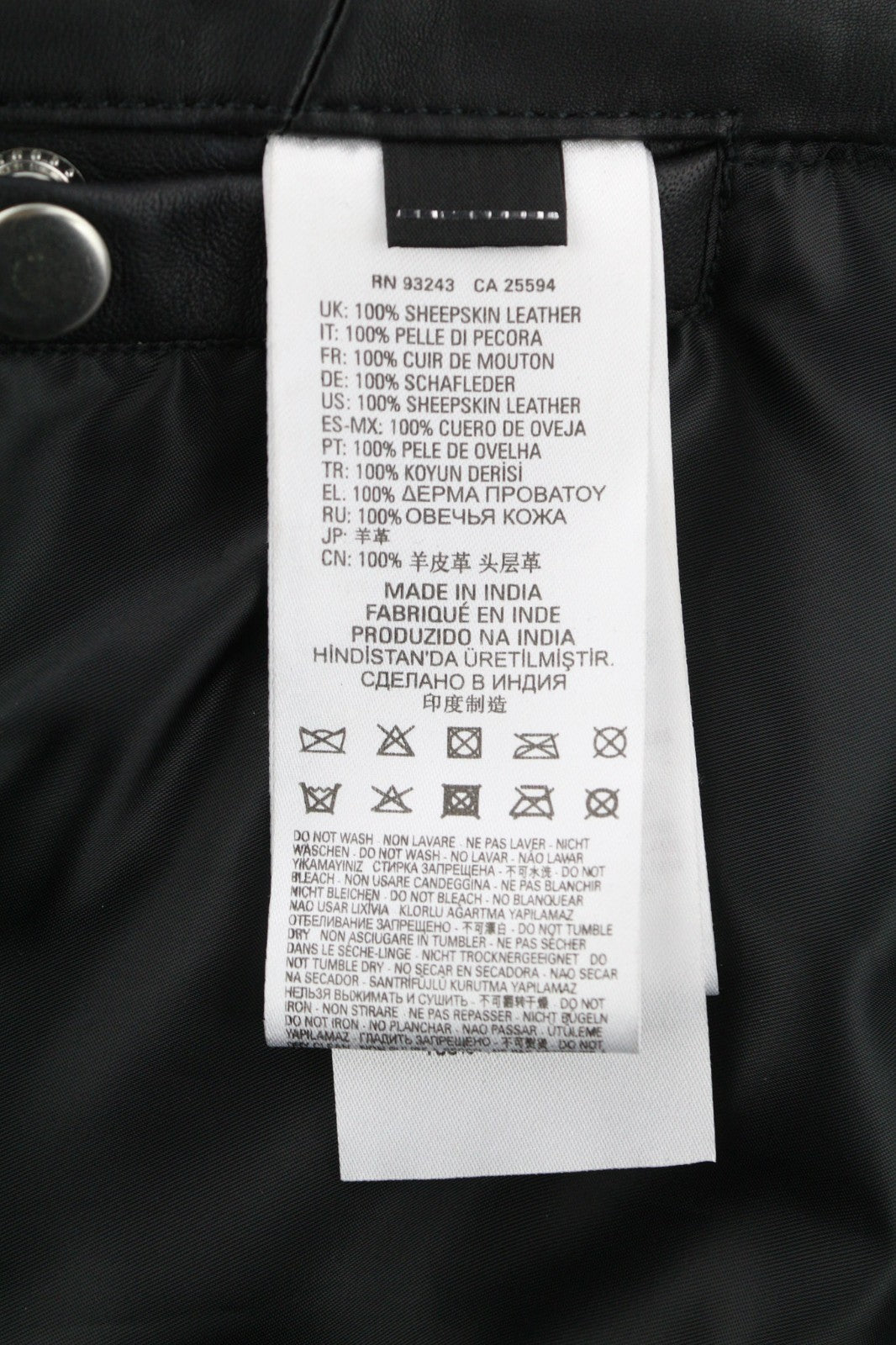 DIESEL R-Pusmir vyriška striukė S, juoda, su avikailio pamušalu ir asimetrišku užtrauktuku. 