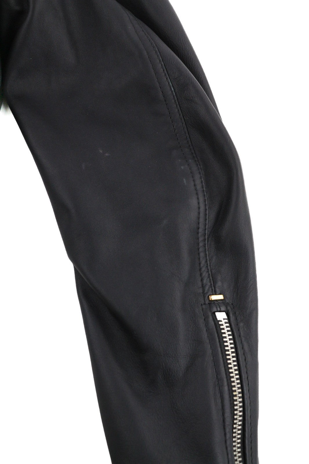 DIESEL R-Pusmir vyriška striukė S, juoda, su avikailio pamušalu ir asimetrišku užtrauktuku. 