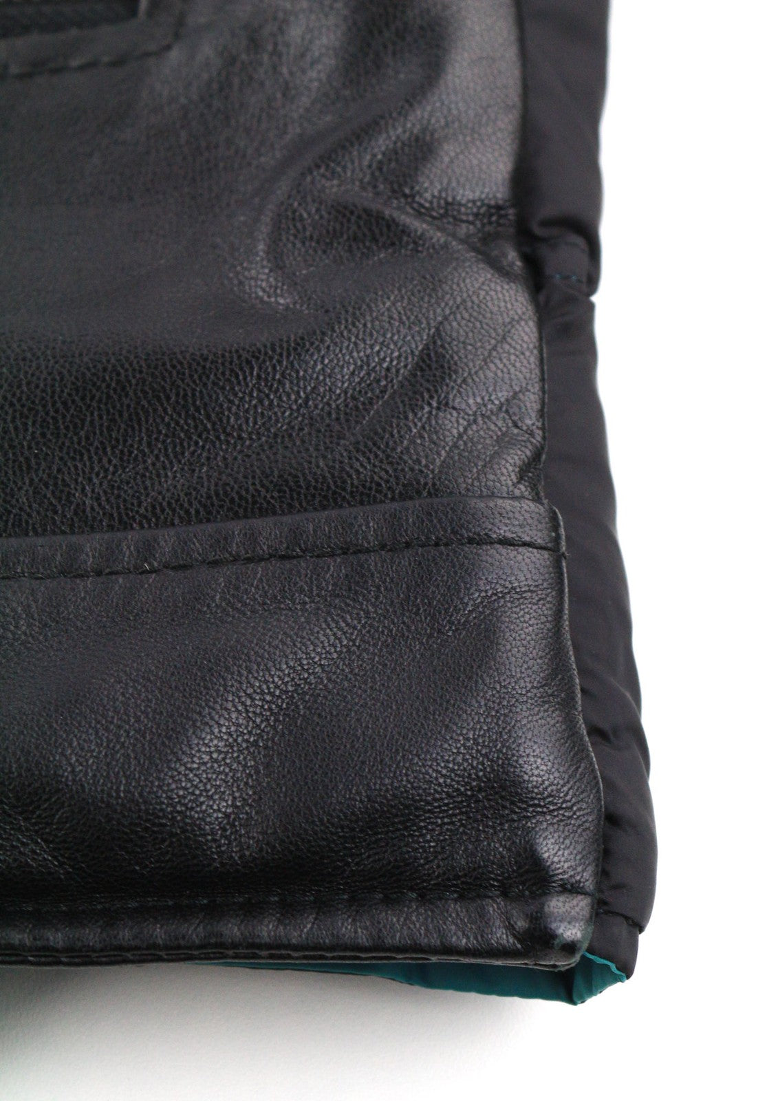 DIESEL L-Winter Men Jacket M Black Lambskin Leather Padded Band Neck Lined