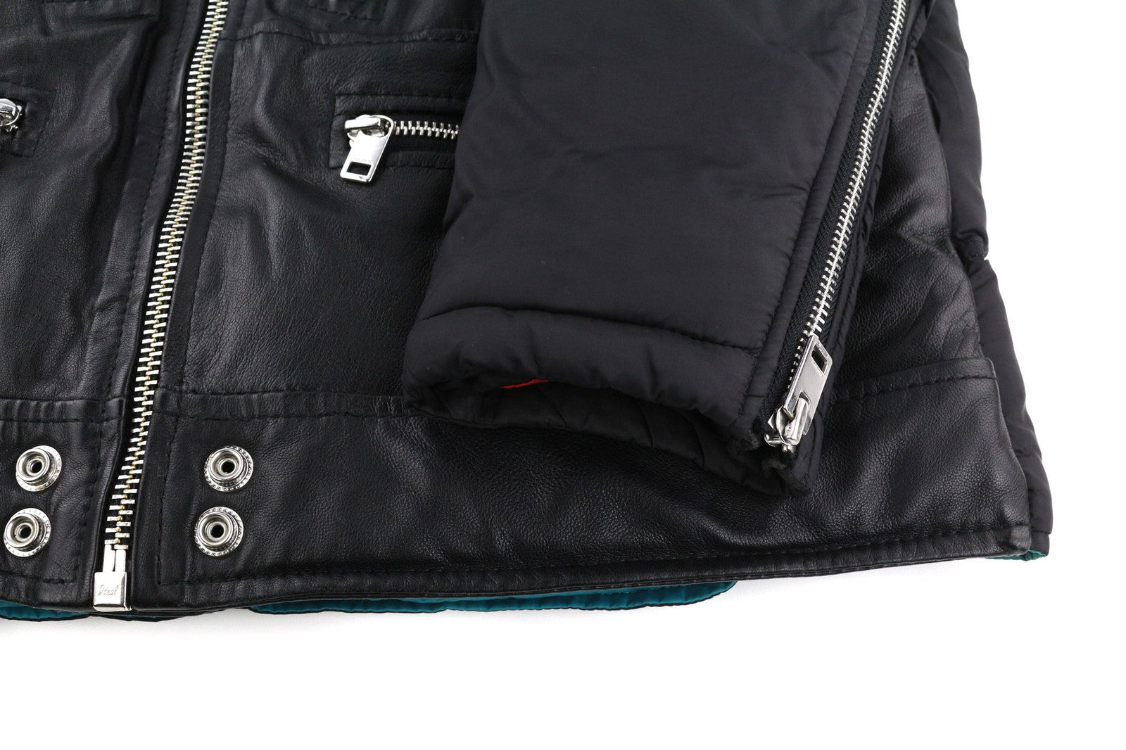 DIESEL L-Winter Men Jacket M Black Lambskin Leather Padded Band Neck Lined