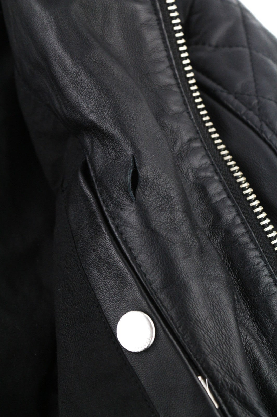 DIESEL L-Marton vyriška striukė S juoda odinė lengva striukė su užtrauktuku ant juosmens apykaklės 